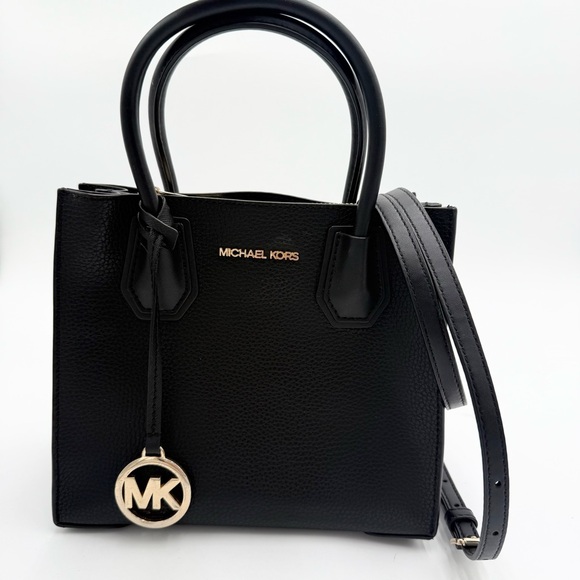 Michael Kors Mercer Medium Pebbled Leather Crossbody Bag - Picture 1 of 9
